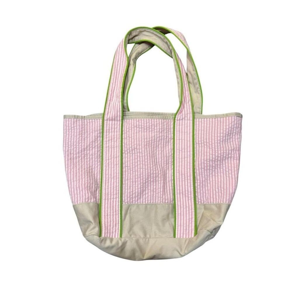 Bath and Body Works Striped Tote Bag Pink Green Y2K 90s Twee Canvas Pouch